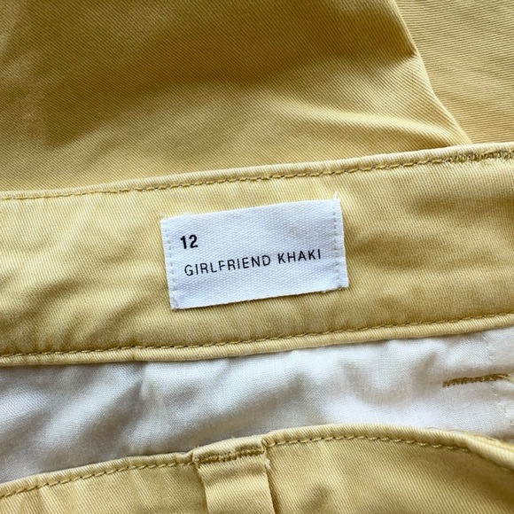 NWT | GAP GIRLFRIEND KHAKI MID RISE STRETCH SOFT BUTTER YELLOW | SIZE: 12 - Picture 10 of 11